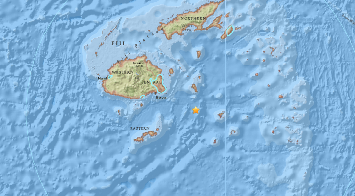 An earthquake has hit off the coast of Fiji. 