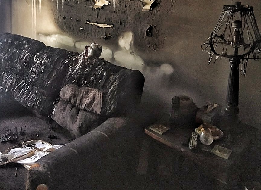 Inside a home in the 300 block of Falshire Dr. N.E. that was damaged by fire on the weekend. 