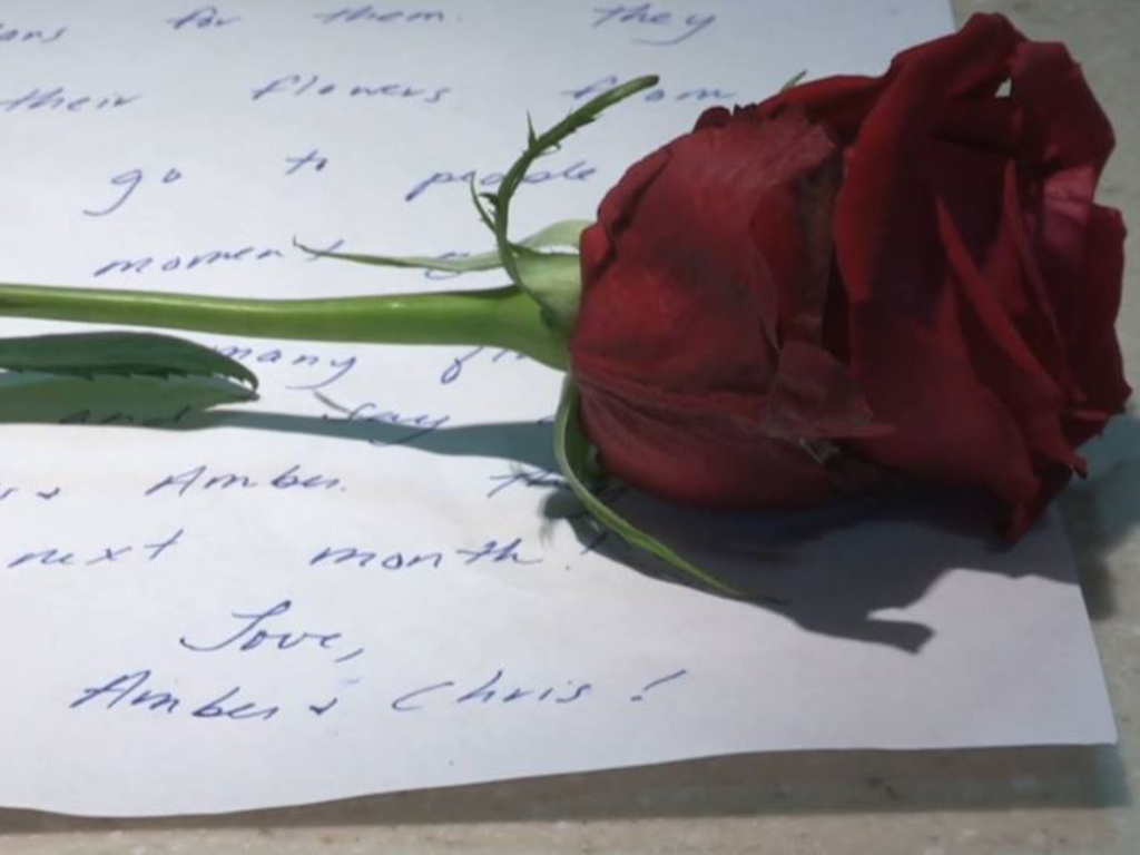 After rescheduling their wedding due to Hurricane Florence, Amber and Chris donated their wedding flowers to cancer patients in Concord, N.C. 
