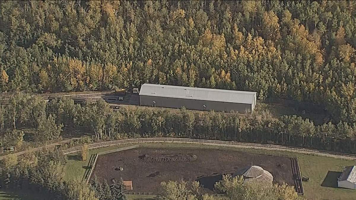 The old train barn at Fort Edmonton Park.