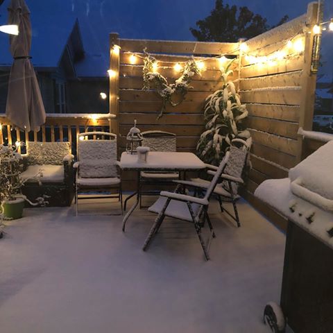 Snow in Fort McMurray, Alta. on Sept. 12, 2018