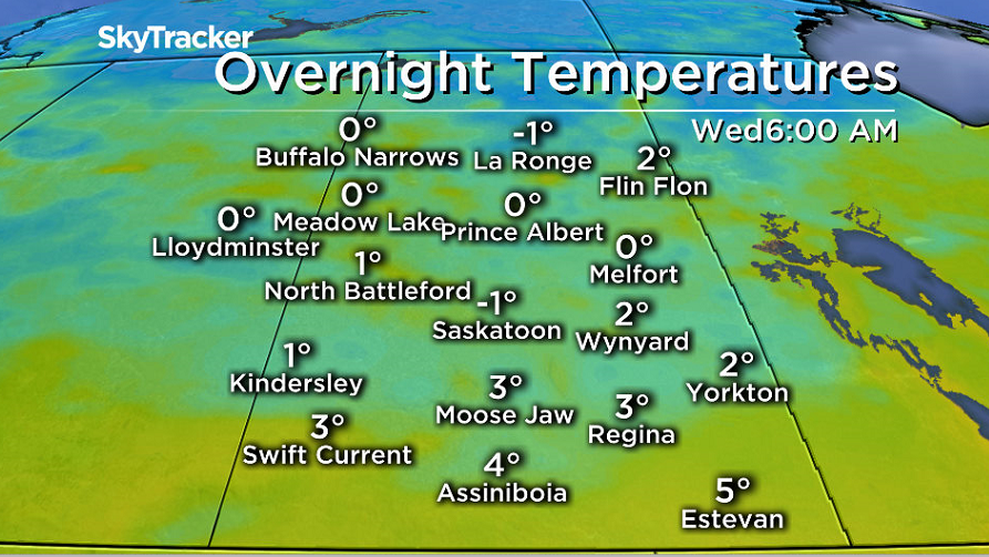 Frost is expected Wednesday morning as temperatures fall below freezing.