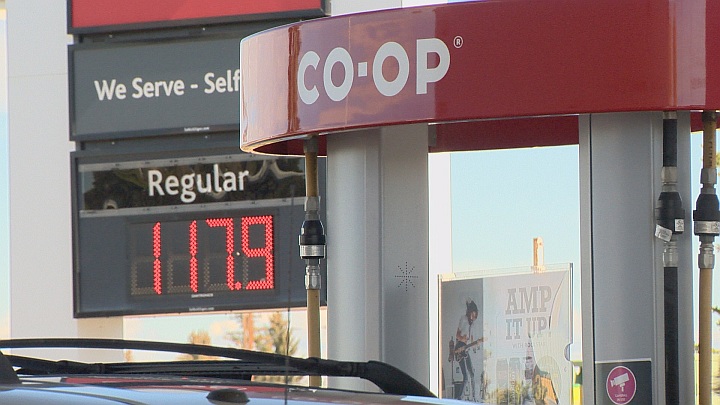 Gas prices in Taber, Alberta September 25, 2018.