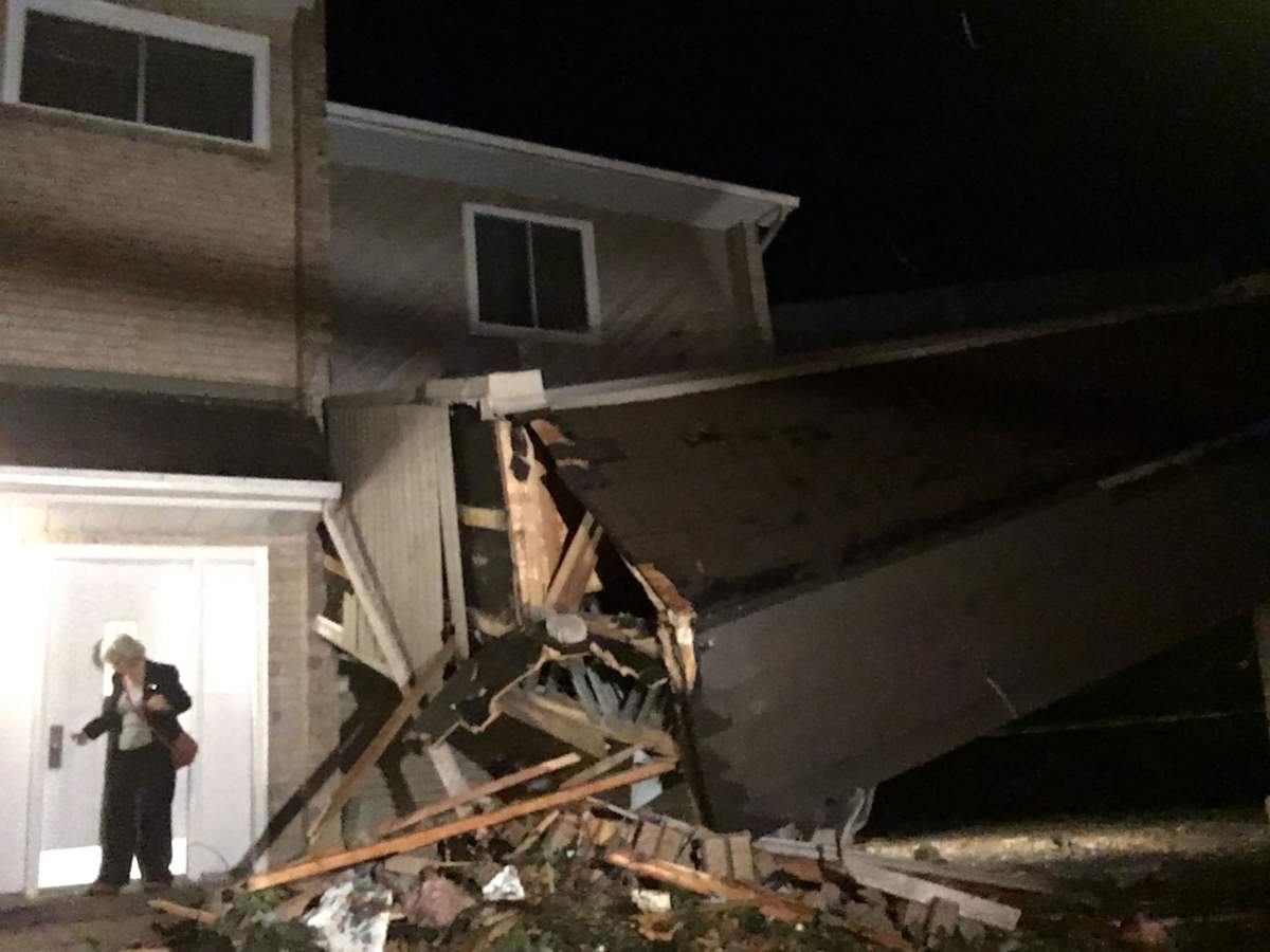 Damage to a home in Gatineau after a tornado blew through the area on Sept. 21, 2018.