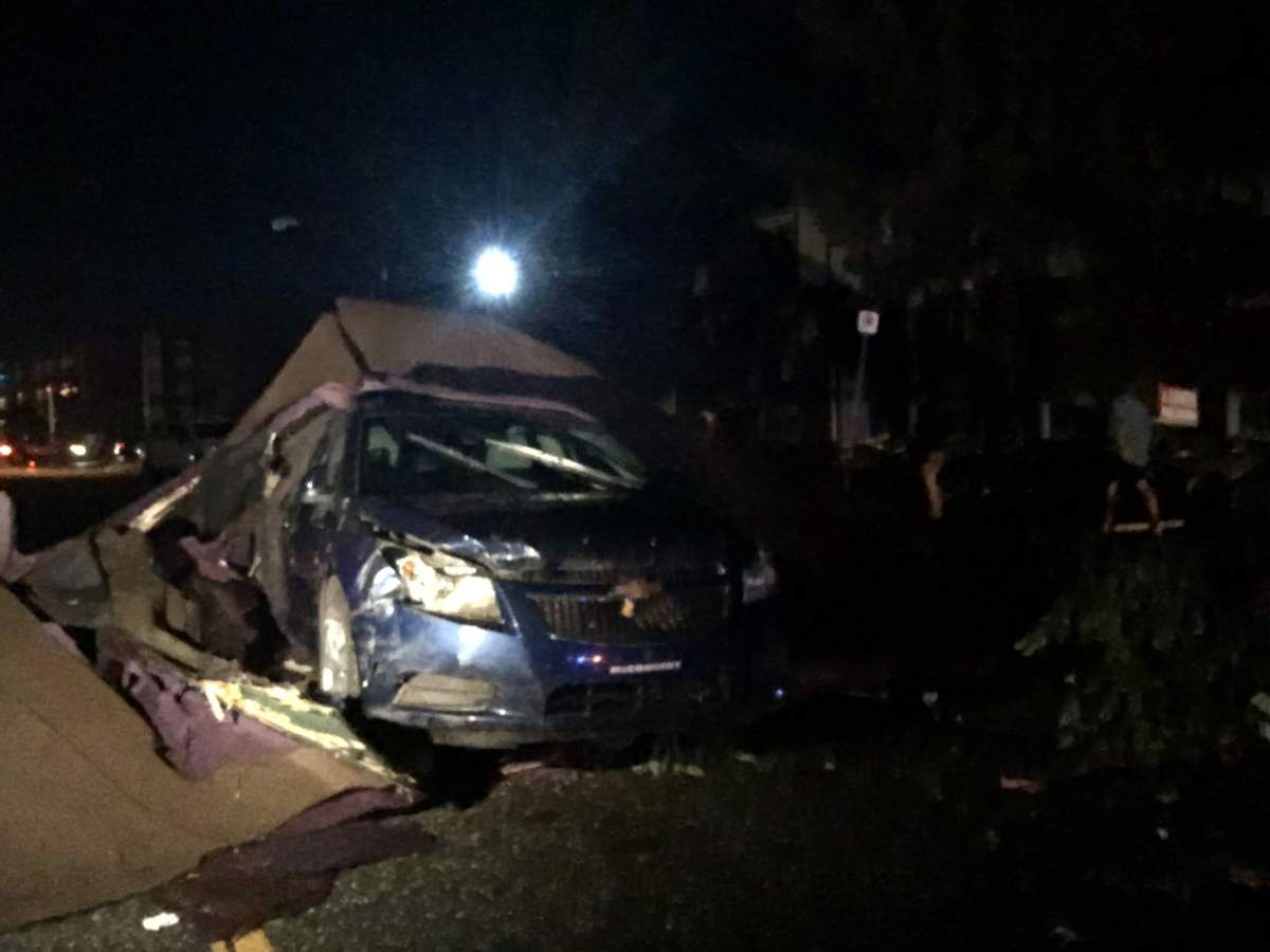 Damage to a home in Gatineau after a tornado blew through the area on Sept. 21, 2018.