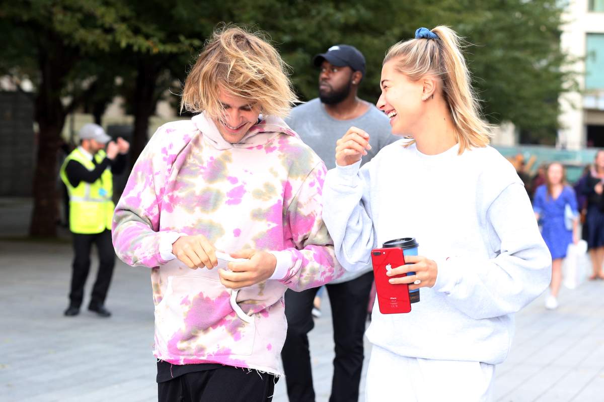 Justin Bieber and Hailey Baldwin visiting the London Eye on September 18, 2018 in London, England. (Photo by Neil Mockford/GC Images)
