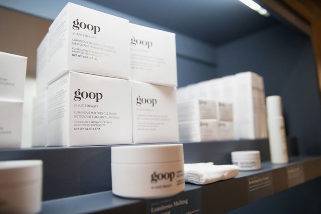 Goop products displayed at the goop-In@Nordstrom event attended by Gwyneth Paltrow in Seattle, Washington, May 19, 2017.