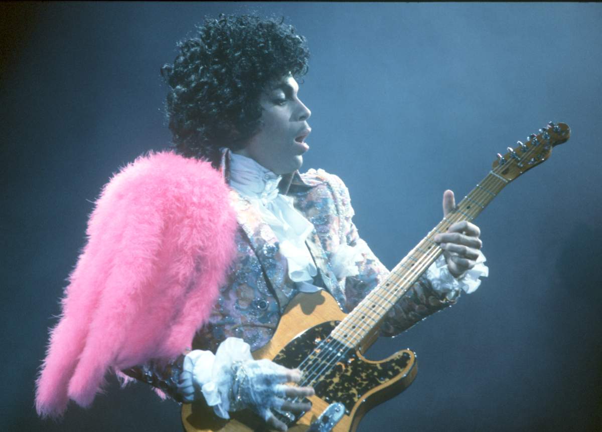 Prince performs live at the Fabulous Forum on February 19, 1985 in Inglewood, Calif.