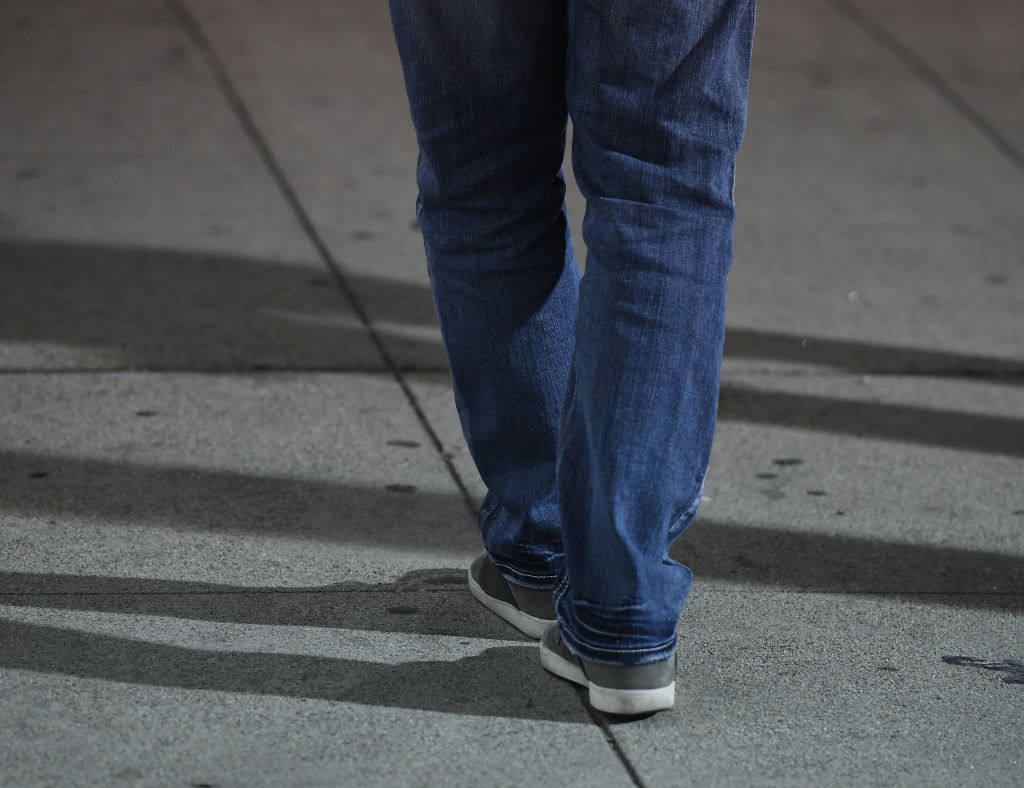 A suspect tries to walk a straight line during a sobriety test in this file image. 