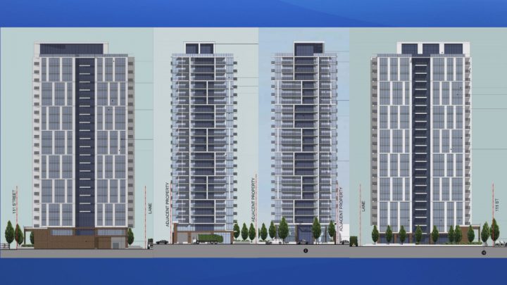 Edmonton city council approved a modified proposal to build a condo tower near Grandin School in the Oliver neighbourhood at a public hearing Monday night.