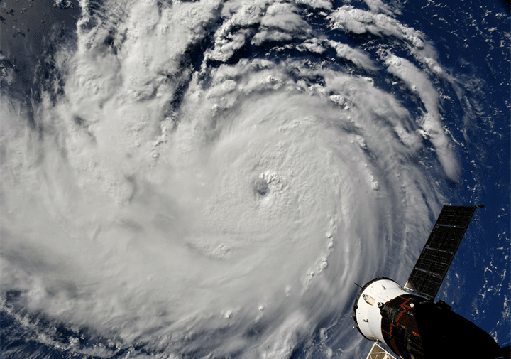 Astronaut Ricky Arnold captured this image of Hurricane Florence from the International Space Station on Monday, September 10, 2018.