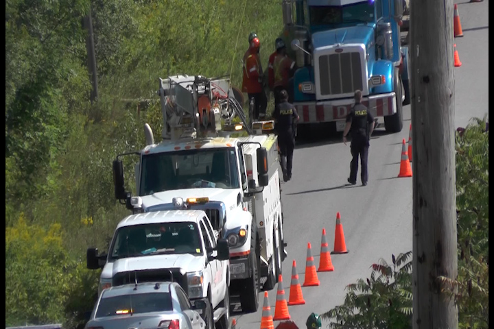 OPP are investigating after a man fell off a Hydro One truck on Lily Lake Road in Peterborough.