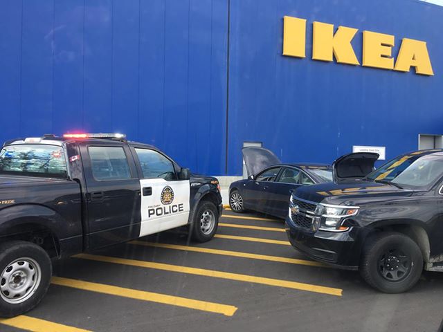 Just before 5 p.m. on Saturday, several police vehicles were on scene at IKEA.