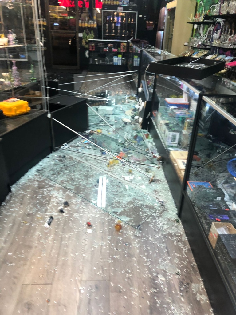 Whyte Avenue smoke shop vandalism caught on video ‘It was very scary