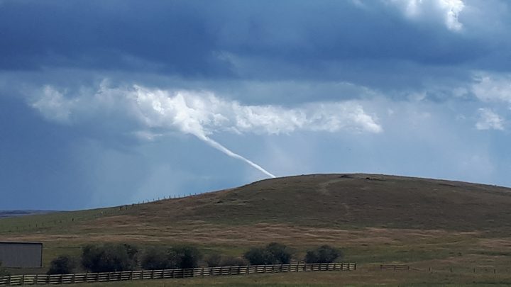 A funnel cloud was spotted in southern Alberta near Bar U Ranch just after 2 p.m. on Tuesday.