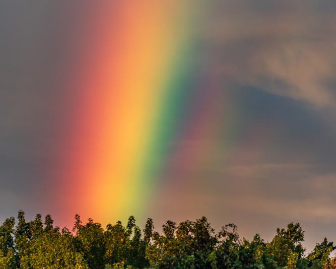 Photographer John Entwistle captured a phenomenon known as a supernumerary rainbow.