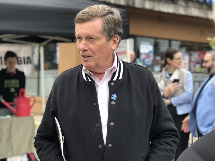 Mayor John Tory is seen at an event in Toronto on Sunday. Earlier in the day, he wrote an open letter to the provincial government calling on officials to change the rules around community housing.