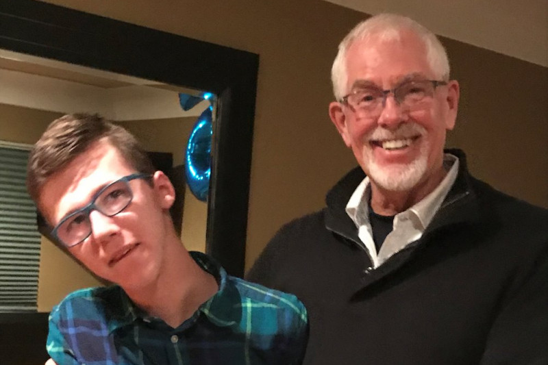 Photo of Ken Smith (right) and his grandson, Jakob (left). 