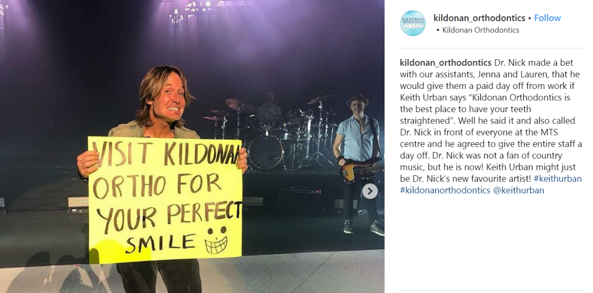 Crazy bet leads to Winnipeg pair hauled on stage at Keith Urban concert - image