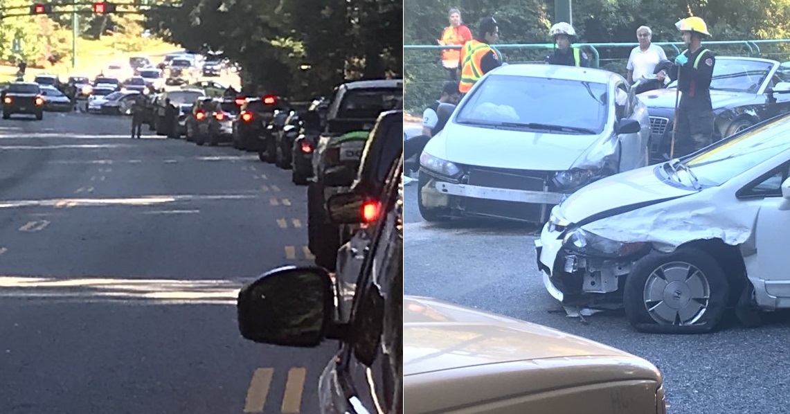 The Lions Gate Bridge is closed in both directions, due to a collision on the Stanley Park Causeway.