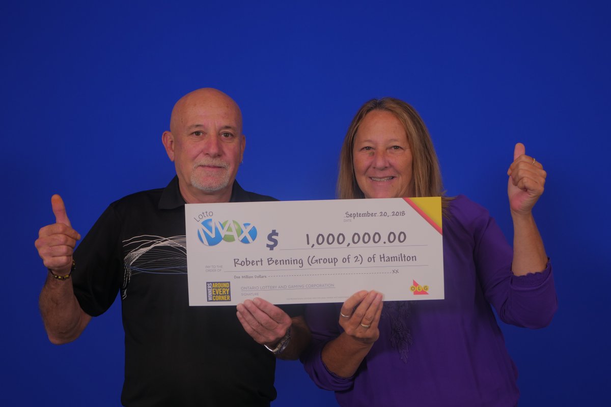 Hamilton couple, Robert Benning and Catherine Bates, won a $1 million MAXMILLIONS prize in the June 8th LOTTO MAX draw.