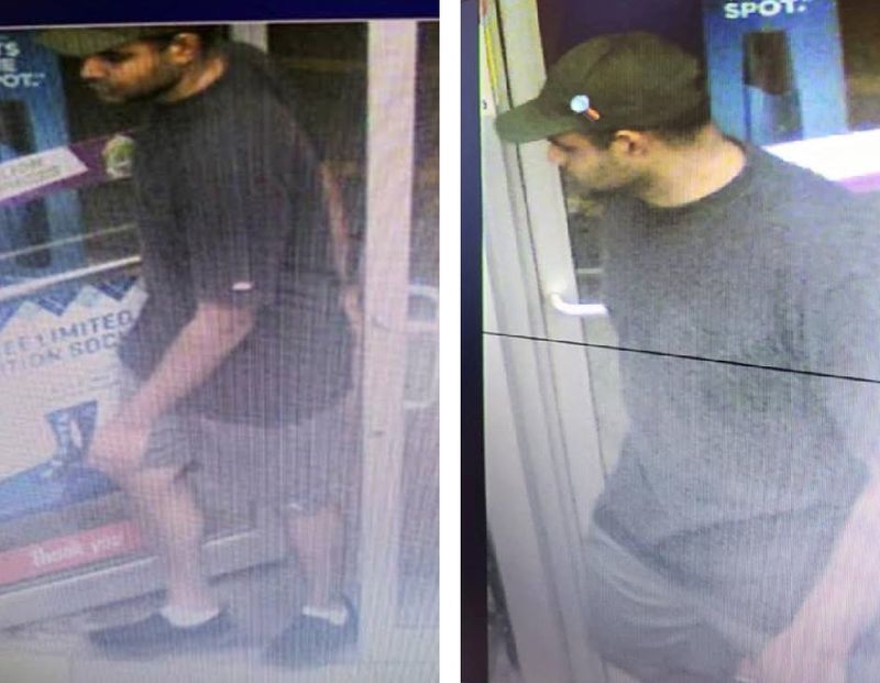 Security camera images of a man police say is a suspect in multiple vandalism cases in Leslieville. (SOURCE: Toronto Police Service)