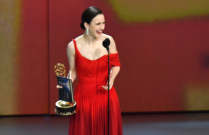 Rachel Brosnahan accepts the Outstanding Lead Actress in a Comedy Series award for 'The Marvelous Mrs. Maisel' during the 70th Emmy Awards.