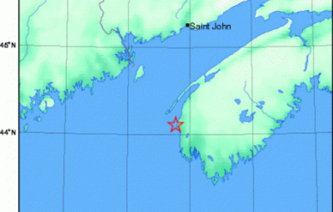 A 3.1 magnitude earthquake shook Nova Scotia's Yarmouth region on Saturday morning.