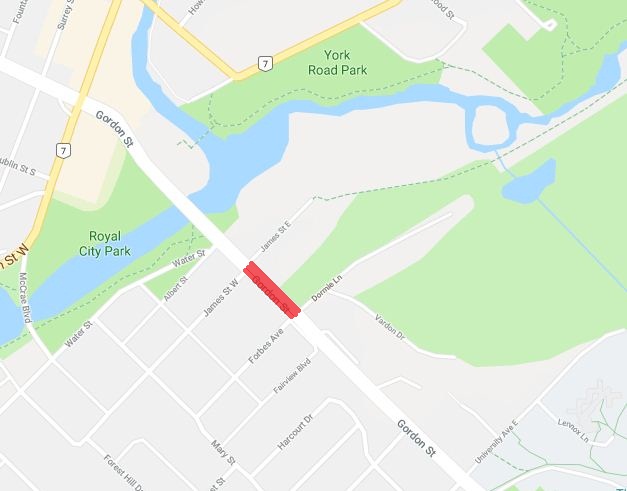 Stretch of Gordon Street closing for water main repairs - image