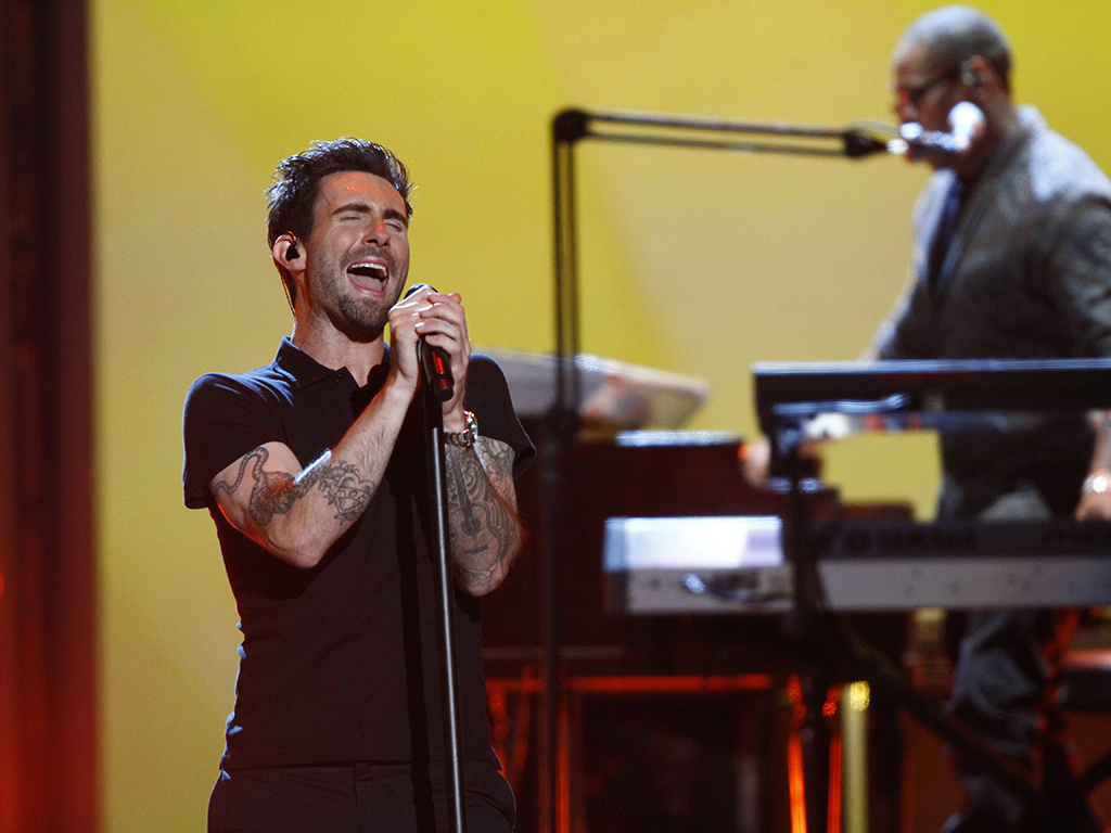 Adam Levine, of Maroon 5, performs at the Grammy Nominations Concert Live! at Bridgestone Arena on Wednesday, Dec. 5, 2012, in Nashville, Tenn.