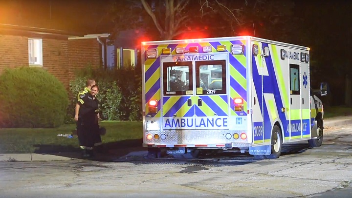 Paramedics on scene after over a dozen people were sprayed with mace at a house party near McMaster University after midnight Saturday.