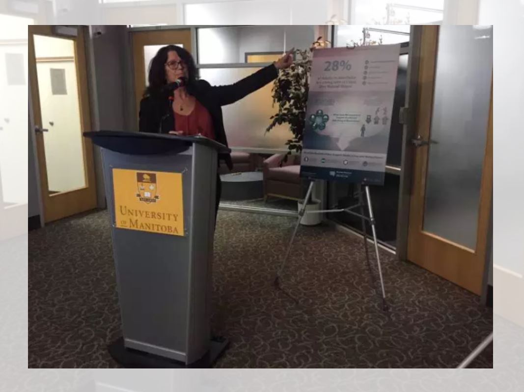 Dr. Mariette Chartier speaks on the prevalence of mental illness in Manitoba.