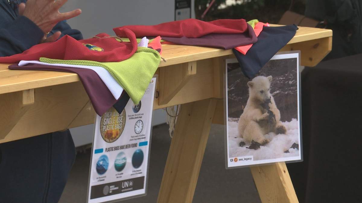 Barb Weisbrot hopes her hand-made reusable mesh produce bags will reduce the amount of plastic in the ocean.