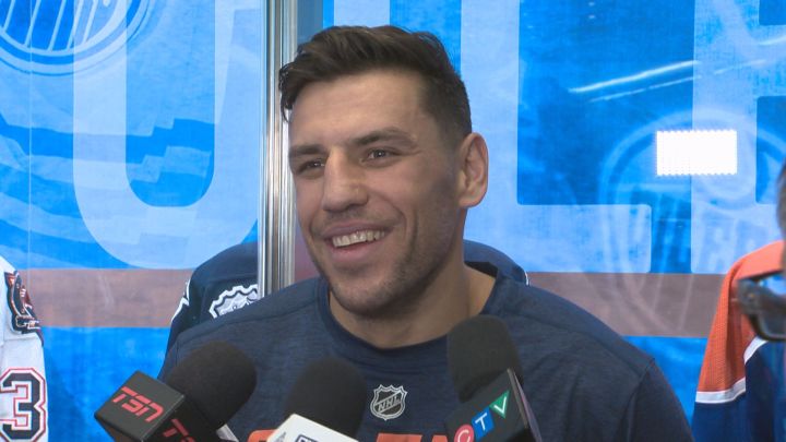 Edmonton Oilers forward Milan Lucic says he spent the summer working on being more positive and optimistic and not to dwell on the past. (Sept. 13, 2018).