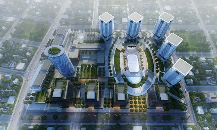 A developer’s view of what the Capri area next to Highway 97 could look like.