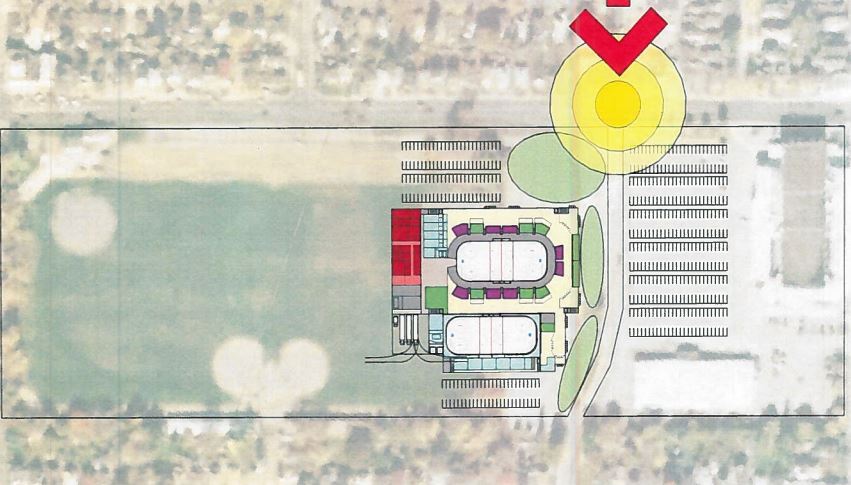 A consulting group’s design for a new arena at Morrow Park in Peterborough.
