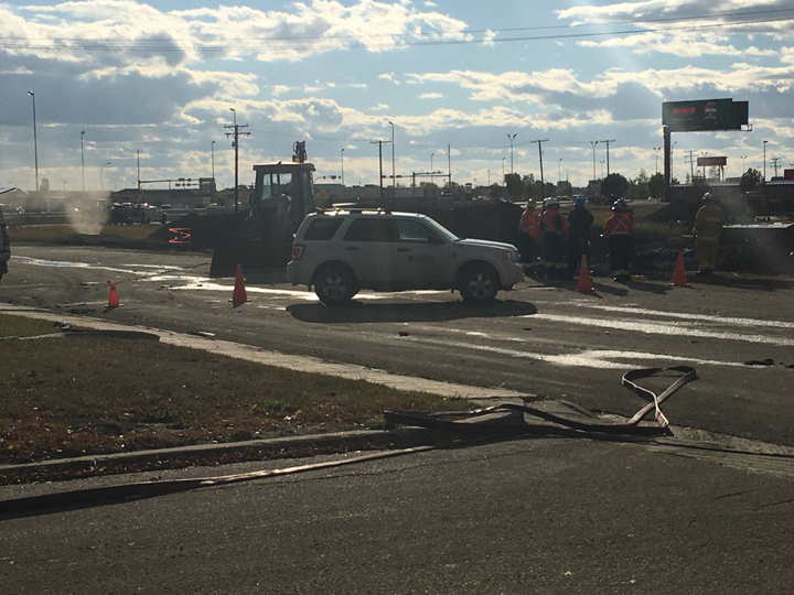 Three Regina businesses were forced to evacuate after a natural gas leak in the east end of the city on Tuesday afternoon. 