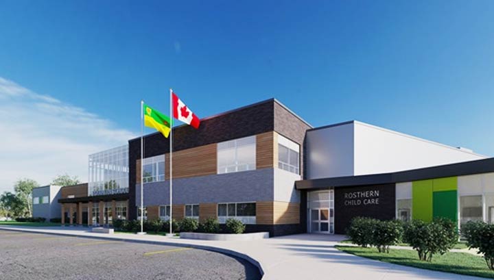 A new kindergarten to Grade 12 school is being built to replace two existing ones in Rosthern, Sask.