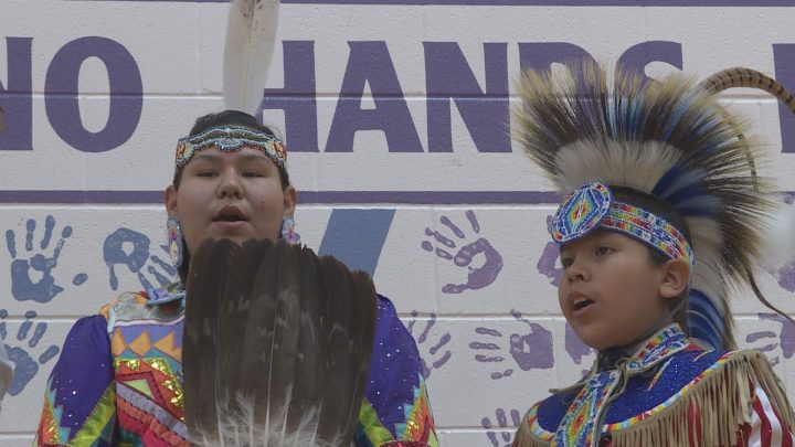 Orange Shirt Day celebration at Monsignor Neville Anderson School in Calgary on Thursday.