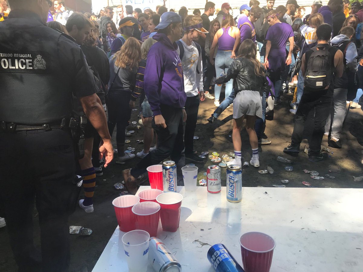 Waterloo police attempted to keep a handle on parties in the university area on Saturday.