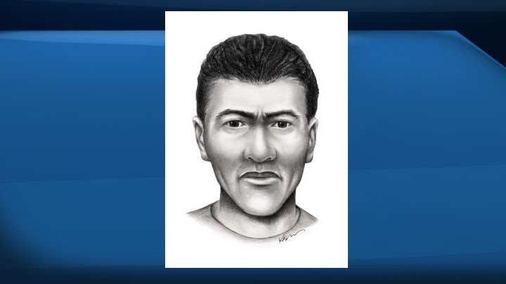 The suspect in an Aug. 3, 2018 attack at an Edmonton grocery store is described as being about five-foot-ten with a slim build. He was reportedly wearing a white T-shirt and grey pants at the time of the attack.