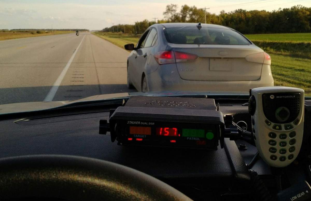 Police say the woman told them she was late for work.