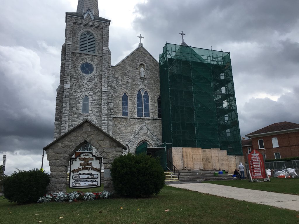 Vandals have destroyed newly installed windows at Saint Mary's Church in Campbellford, Ont.