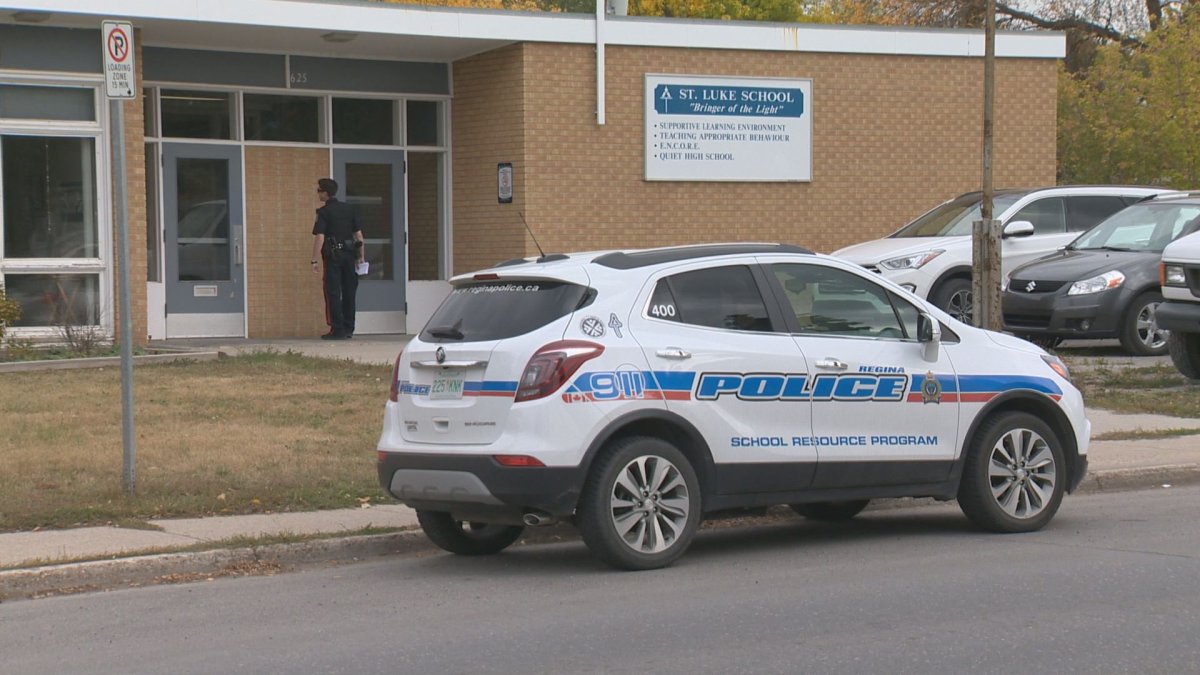 Regina Police respond to an incident at St. Luke's School. 