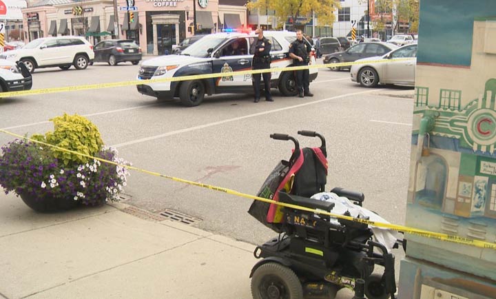 Saskatoon police were called to a collision between a vehicle and a pedestrian in a wheelchair on Thursday afternoon.