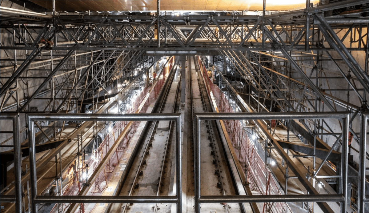A recent photo of the underground Rideau LRT station. The city’s transportation manager, John Manconi, told councillors on Monday that a “significant amount” of construction, mechanical and electrical work remains to be done at the downtown station.