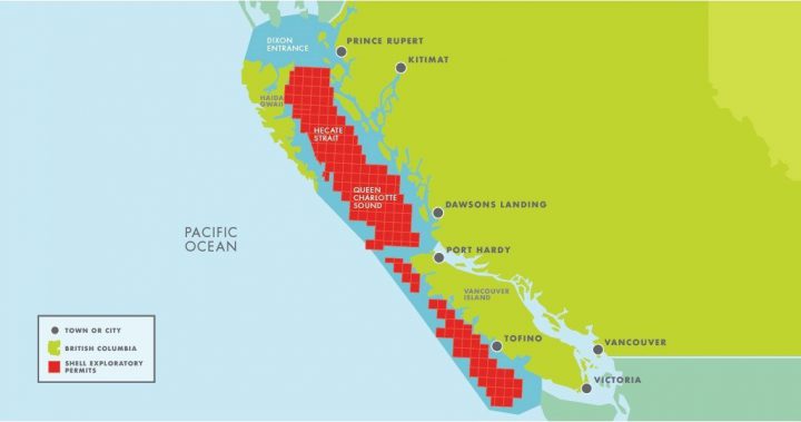 Map showing the location of the offshore rights Shell is releasing to support marine conservation .