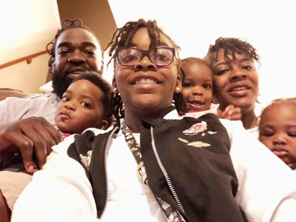 Ottawa Redblacks offensive lineman SirVincent Rogers, left, is seen in a family handout photo with his wife Rachel, second right, with their kids, from left to right, SirVincent Jr., Aaliyah, SirChristian and Riley.