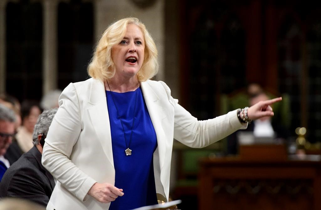 Conservative MP Lisa Raitt stands during question period in the House of Commons on Parliament Hill in Ottawa on Wednesday, Sept. 26, 2018. THE CANADIAN PRESS/Sean Kilpatrick.