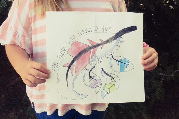 Eleven-year-old Sophie St. Cyr created the winning Orange Shirt Day design last year.